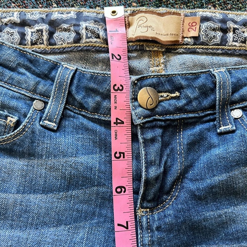 Paige Silver Lake High Rise Denim Cutoff Shorts Size 26 Y2K Blue Vintage Stretch - Picture 11 of 16